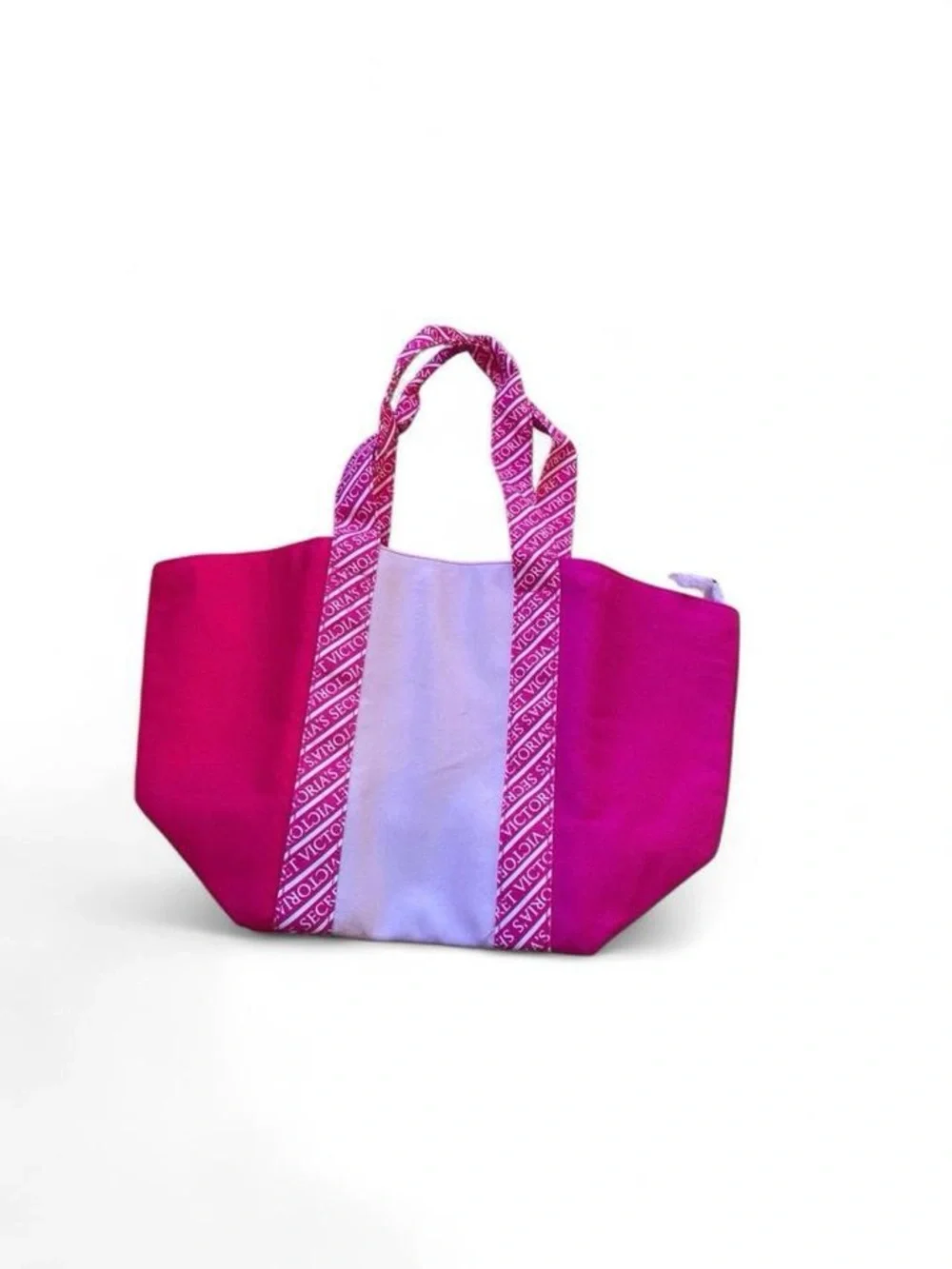 NEW Victoria's Secret Tote Color Block Tote Bag Pink with Logo Straps